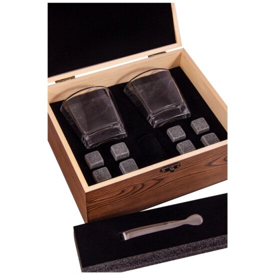Подарочный набор для виски Viron 58709 на 2 персоны в дерев. коробке 19*19*11см