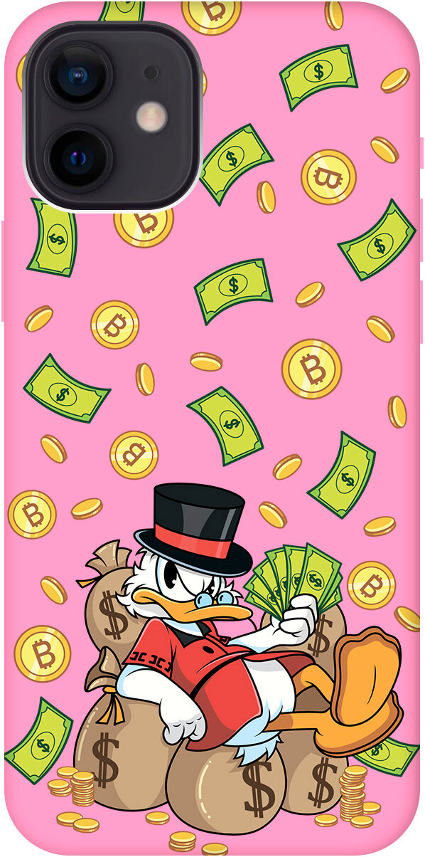 фото Силиконовый чехол на Apple iPhone 12 / 12 Pro / Эпл Айфон 12 / 12 Про с рисунком "Rich Scrooge" Soft Touch синий