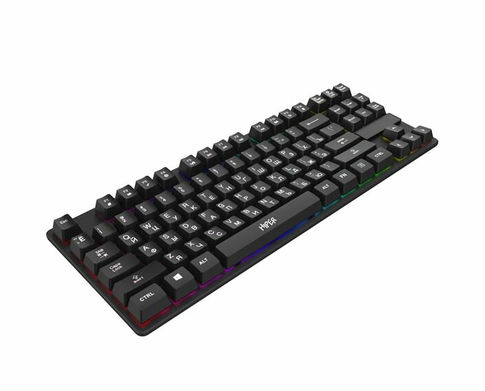 Клавиатура Gaming Keyboard HIPER KG201 (Membrane 87keys, 1.5m cable, USB) .