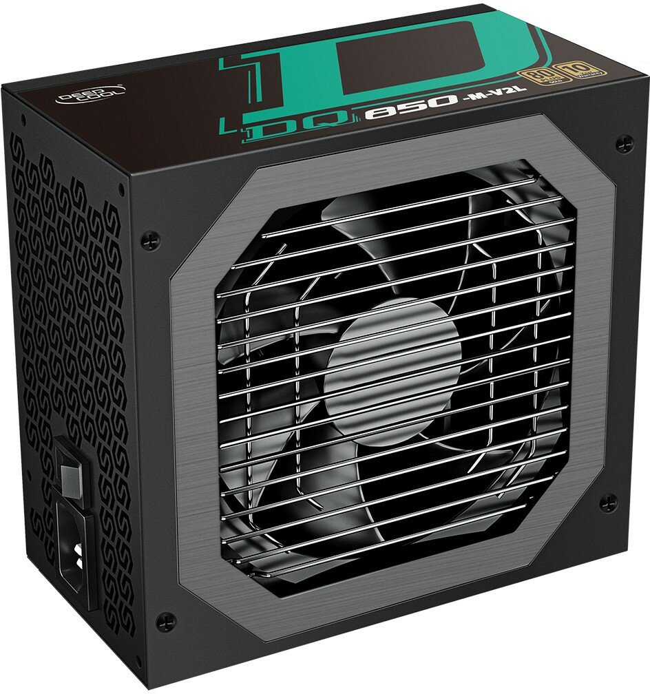 Блок питания 850W DeepCool мощность 850 Вт, ATX12V 2.31, активный PFC, вентилятор 120x120 мм, cертификат 80 PLUS Gold, отстегивающиеся кабели DQ850-M-V2L