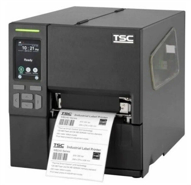 TSC MB340T, 4", 300 dpi, 7 ips, 128MB SDRAM, 128MB Flash, WiFi slot-in, RS-232, USB 2.0, Ethernet, USB Host, 6 buttons, 3.5" color LCD Touch , Windows