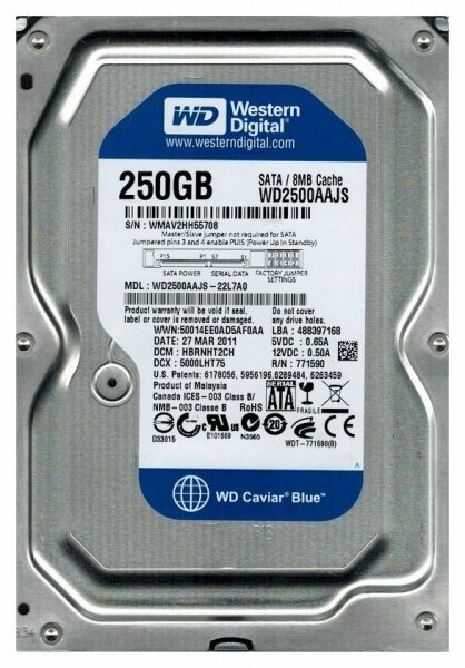 Жесткий диск Western Digital WD Blue 250 ГБ WD2500AAJS