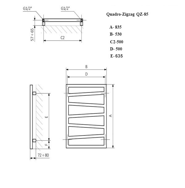 Quadro Zigzag VIP полотенцесушитель электрический EQZ3 107x50 см Белый - фотография № 5