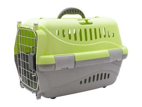 фото Переноска для животных с метал. дверцей Зооэксресс Турне L авиа 54,5х36х34 см зеленая