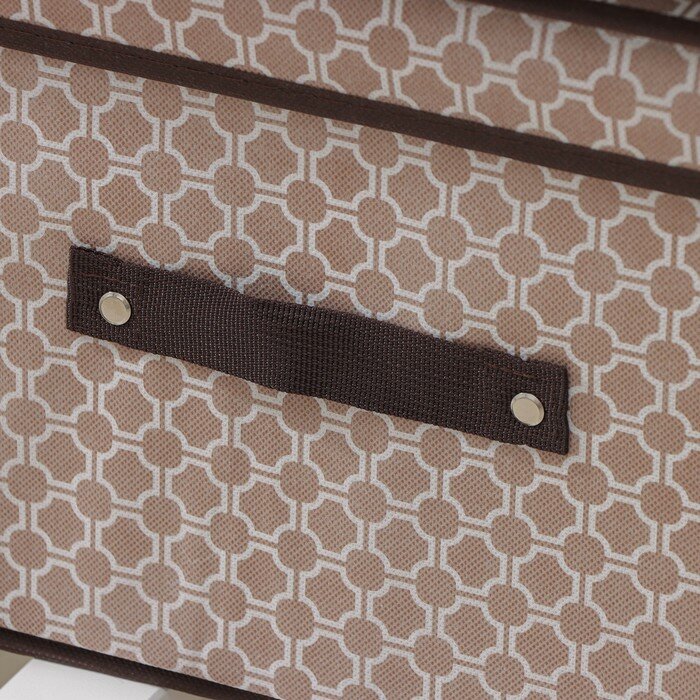 Доляна Короб стеллажный для хранения с крышкой Доляна «Браун», 40×30×25 см, цвет коричневый - фотография № 5