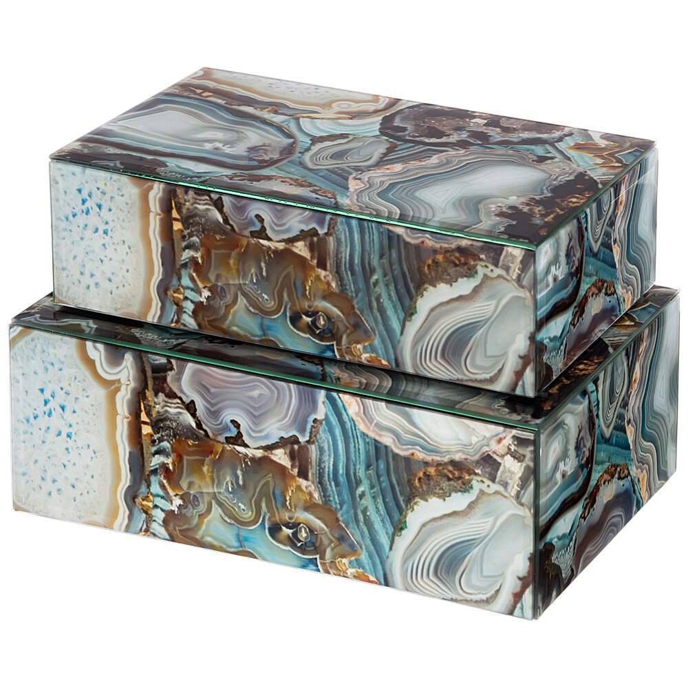 фото Набор из 2-х шкатулок Lefard Коллекция мрамор, 21*12**6,5 см/23*15*8,5 см (06-341)