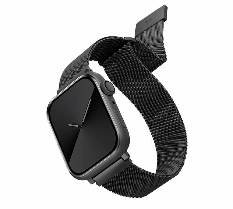 Ремешок Uniq для Apple Watch 45/44/42 mm Dante Strap Mesh Steel графит