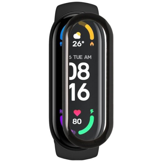 Защитная пленка для часов ZIBELINO гибридная PMMA для Xiaomi Mi Band 6 (черный)