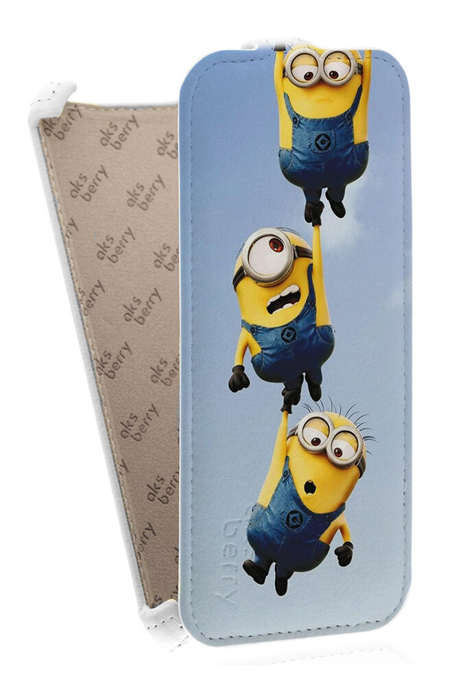 Кожаный чехол для Xiaomi Mi 5c Aksberry Protective Flip Case (Белый) (Дизайн 1)