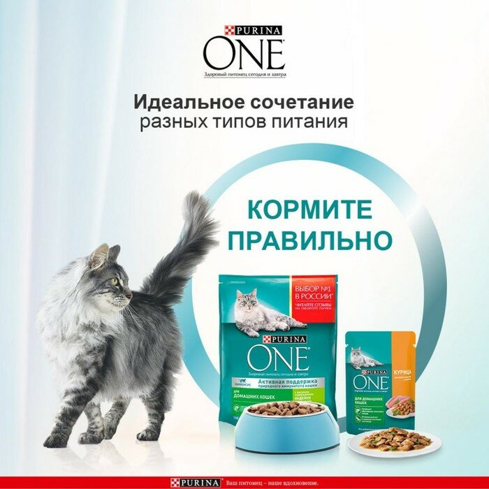 Purina Сухой корм Purinа One для домашних кошек, индейка/злаки, 3 кг - фотография № 5