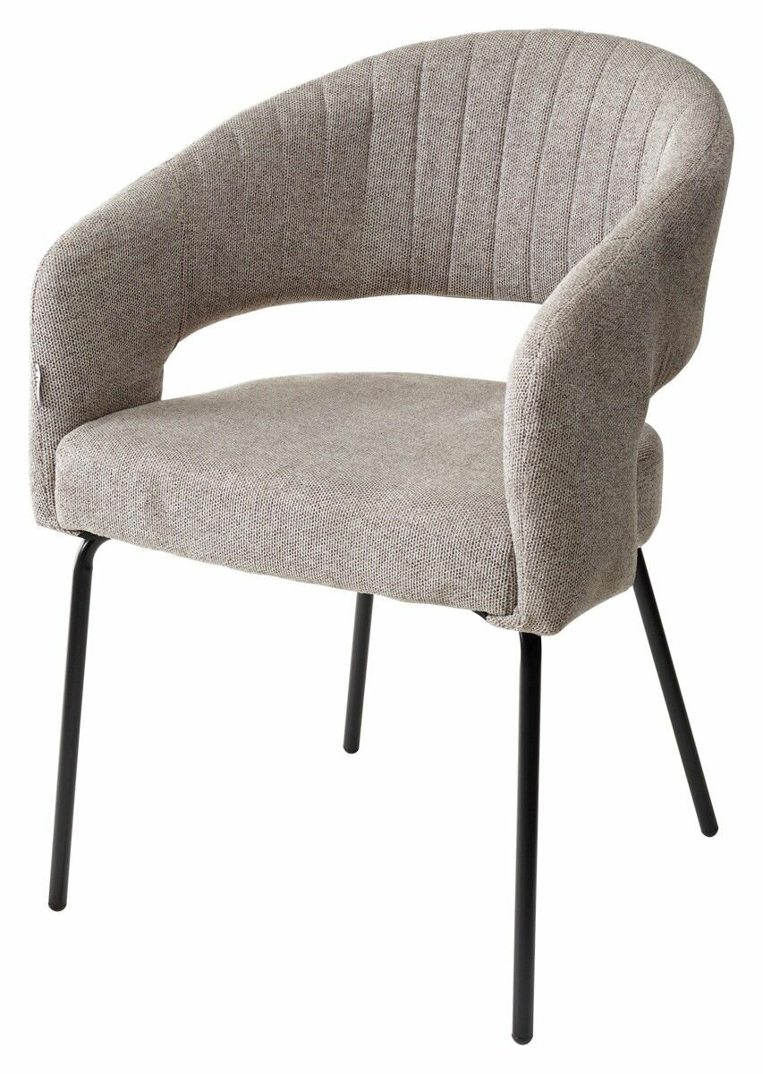 Стул M City SNUG WZ2042-04 серо-бежевый фактурный велюр/черный каркас