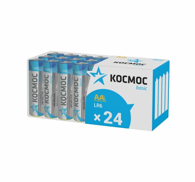 Элемент питания алкалиновый LR6 пласт. бокс (уп.24шт) Космос KOCLR6_24BOX ( 1упак. )