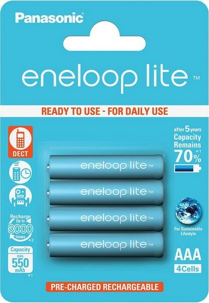 Аккумуляторы Panasonic Еneloop lite 550 мАч BK-4LCCE/4BE AAA BL4