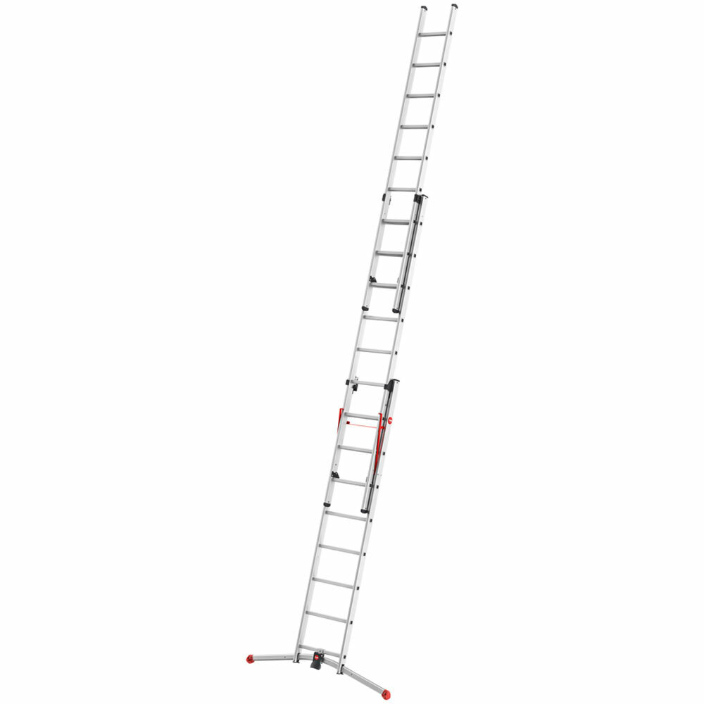 Лестница алюминиевая трансформер двухсекционная 9 ступеней Hailo профессиональная - фотография № 2