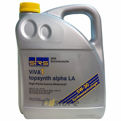 Моторное масло SRS VIVA 1 topsynth alpha LA 5W-30, 4л