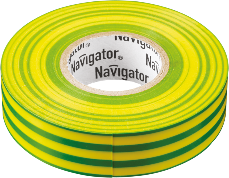 Изолента ПВХ 19мм (рул.20м) жел/зел. NIT-A19-20/YG Navigator 71115 (7шт.в упак.)