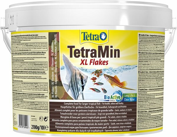 Tetra TetraMin XL основной корм для всех видов аквариумных рыб, крупные хлопья 10 л