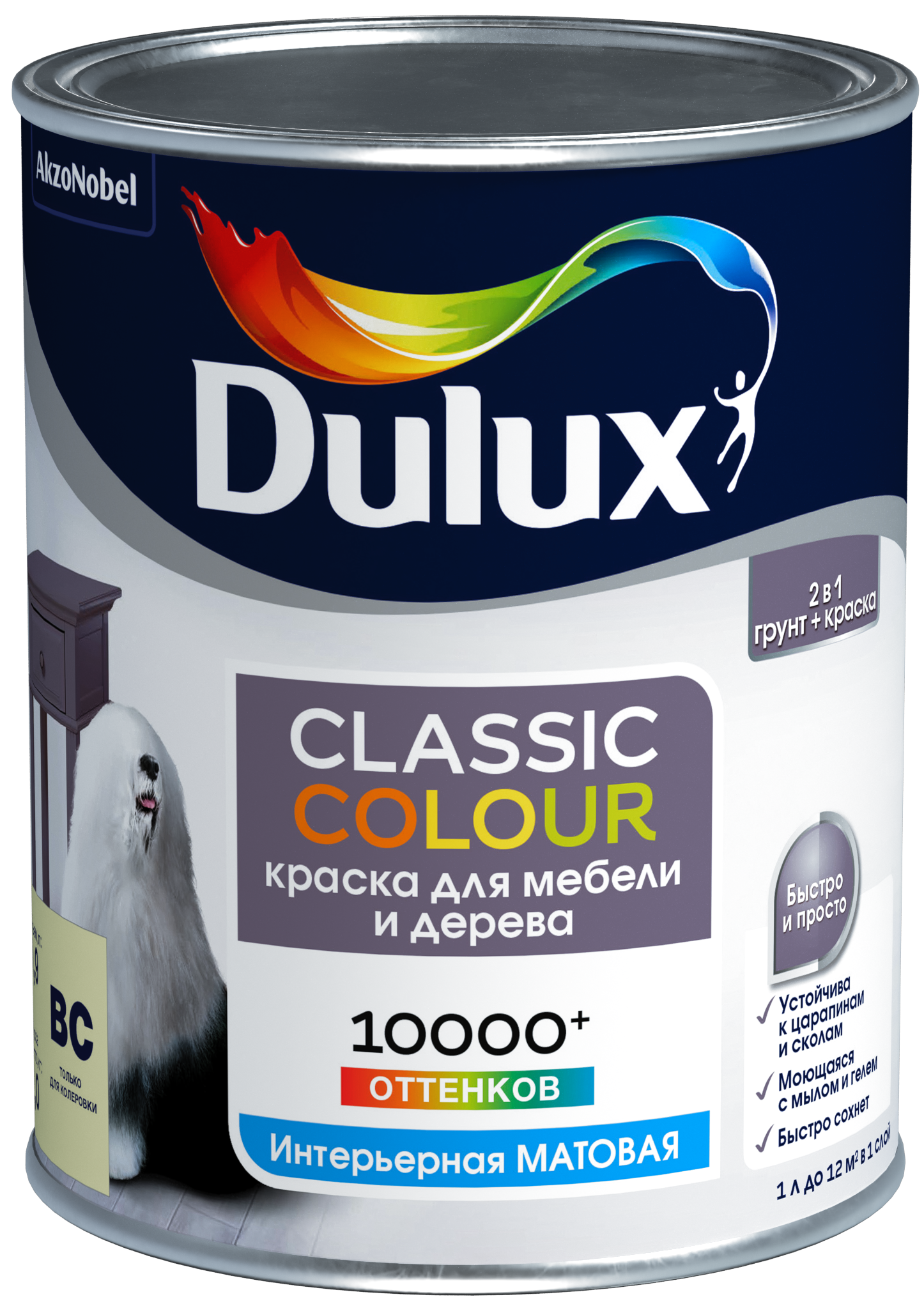 фото Краска для мебели и дерева Dulux CС 0.9 л бесцветный