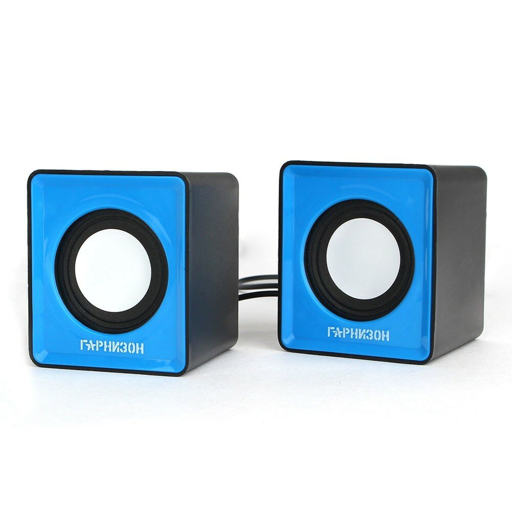Gembird Гарнизон GSP-100, синий черный, 2 Вт, материал- пластик, USB - питание