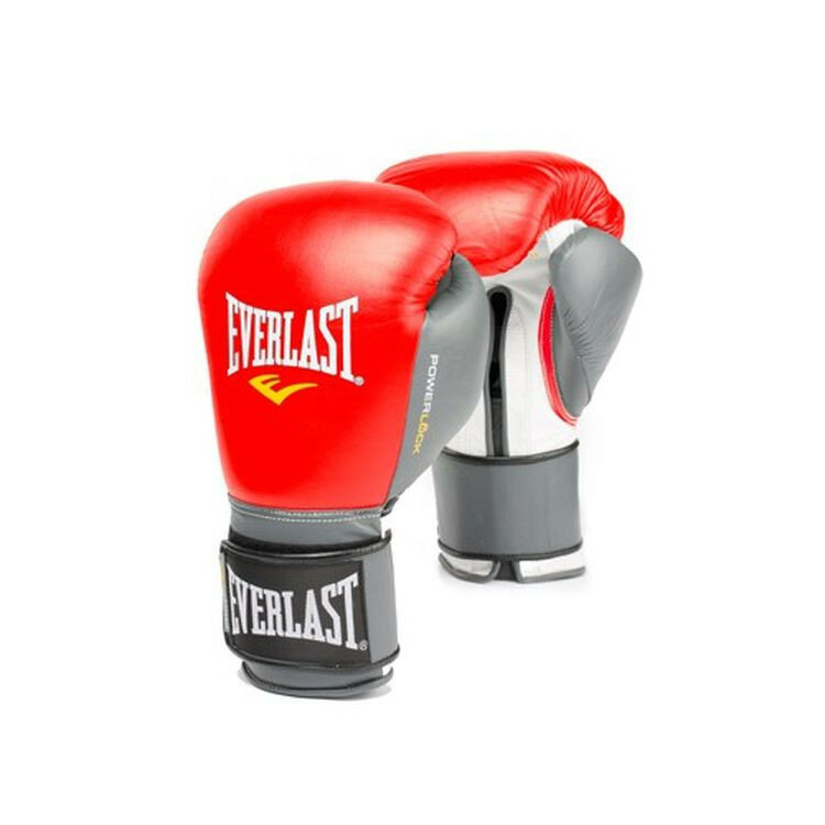 Перчатки тренировочные Everlast Powerlock 16oz красные/серые