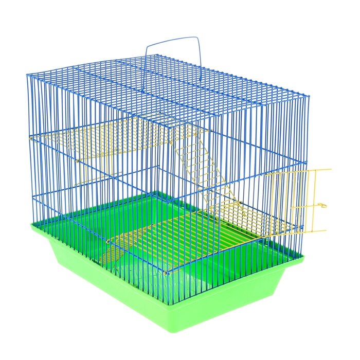 Клетка для грызунов Гризли 3 с металлическими полками и лесенками, 41 х 30 х 38 см, микс - фотография № 5