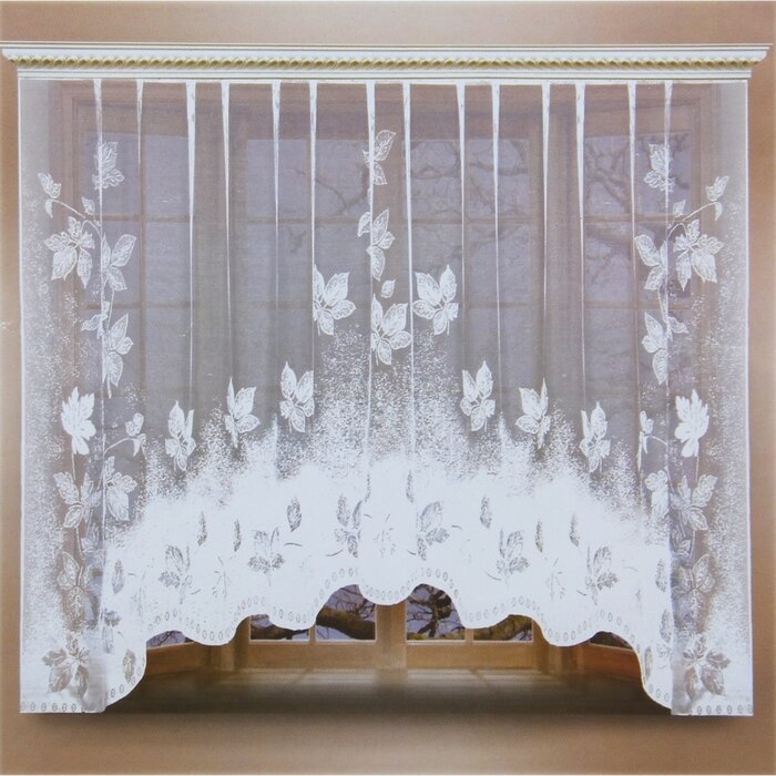 Тюль на кухню со шторной лентой, 260х160 см, цвет белый, 100% полиэстер - фотография № 1