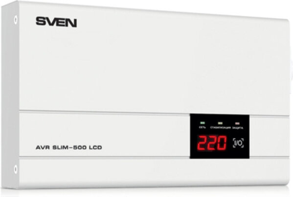 Стабилизатор Sven AVR SLIM-500 LCD белый .