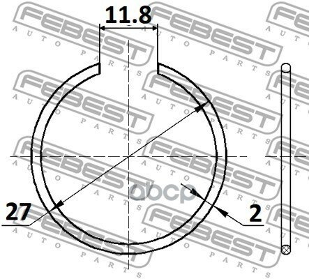 Кольцо Стопорное 27x2 Febest Cc-1-27x2 Febest арт. CC-1-27X2 - фотография № 2