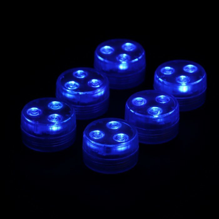 Светильник водонепроницаемый мини, 3 x 1.9 см, 6 шт, от CR2032 (в компл.), пульт, RGB, IP68 - фотография № 8