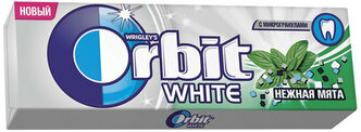 Жевательная резинка ORBIT (Орбит) "Белоснежный", комплект 50 шт., нежная мята, 10 подушечек, 13.6 г, 42113164