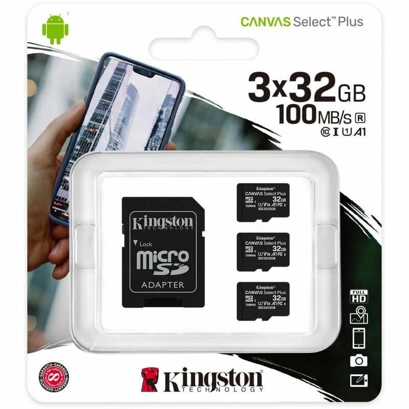 Карта памяти Kingston Canvas Select Plus SDCS2/32GB-3P1A (3 штуки в упаковке)