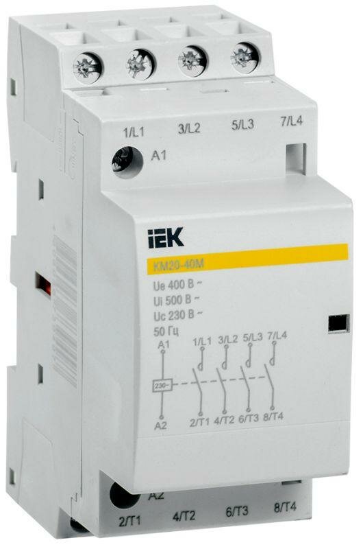 Контактор модульный КМ20-40М AC IEK MKK11-20-40 (9шт.)