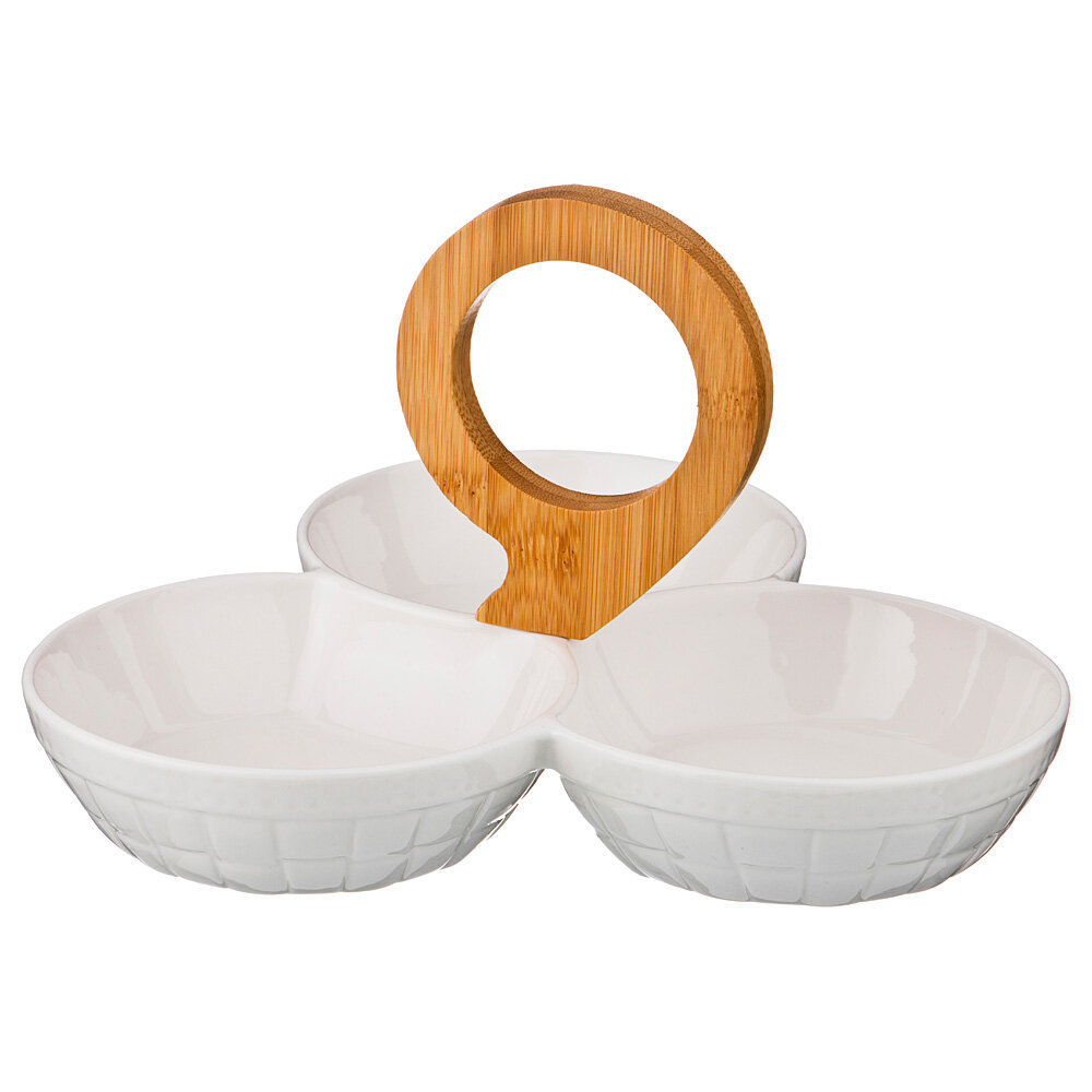 фото Менажница трехсекционная Lefard Native, 22,5*22,5*15 см (587-125)