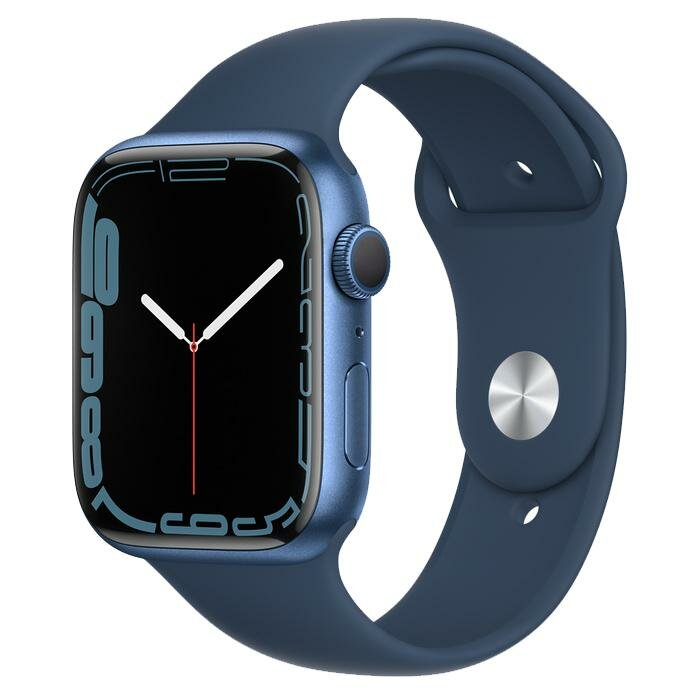 Apple Watch Series 7 GPS 45mm Blue Aluminium Case with Abyss Blue Sport Band (Синий омут)