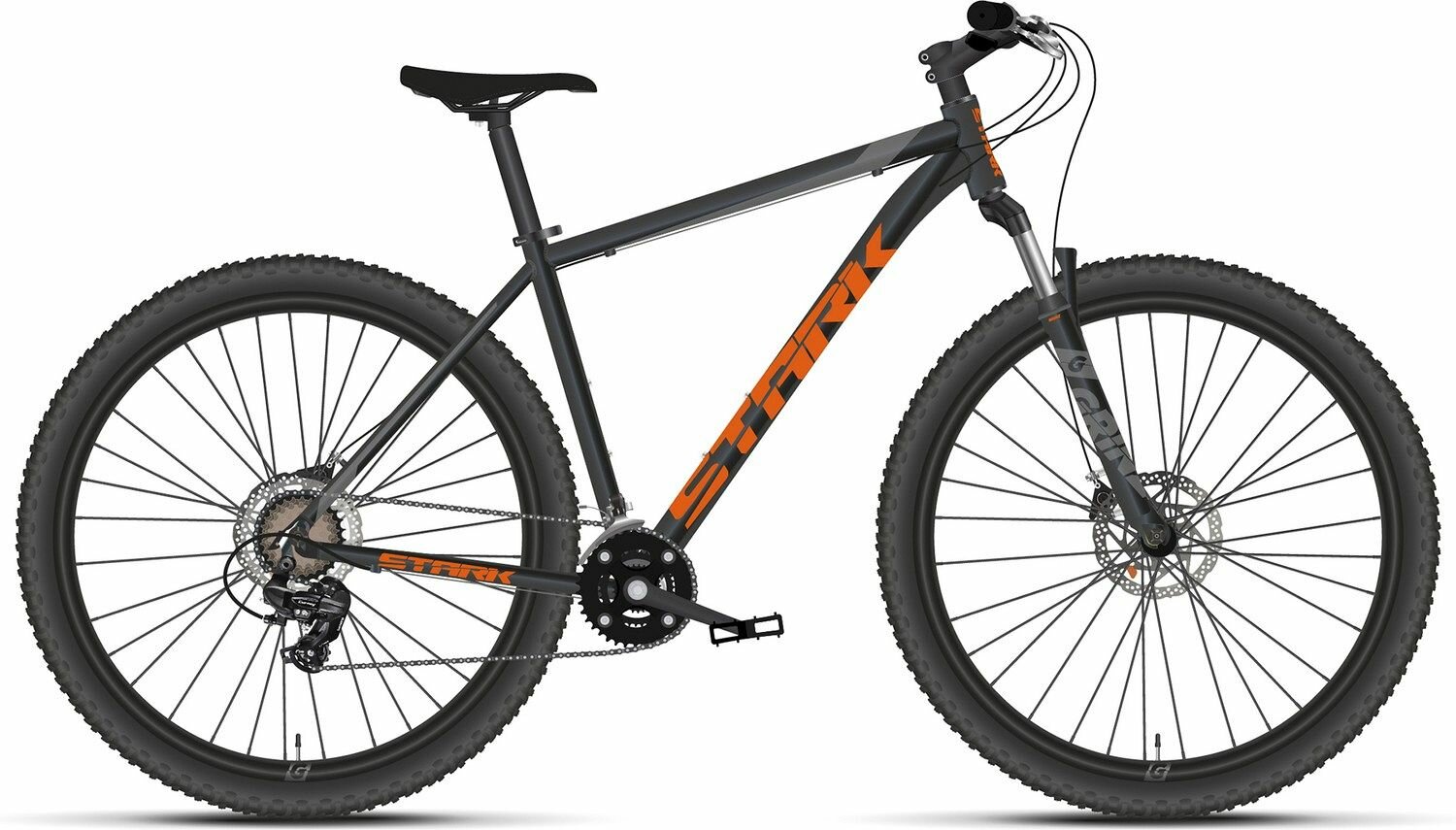 Велосипед Stark Hunter 29.2 HD (2024) (Велосипед Stark'24 Hunter 29.2 HD графитовый/оранжевый 20", HQ-0014111)