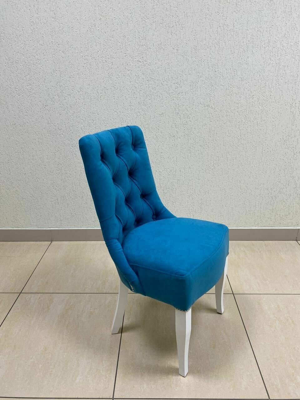 Мягкие стулья трон 2шт, комплект стульев синий океан - фотография № 3