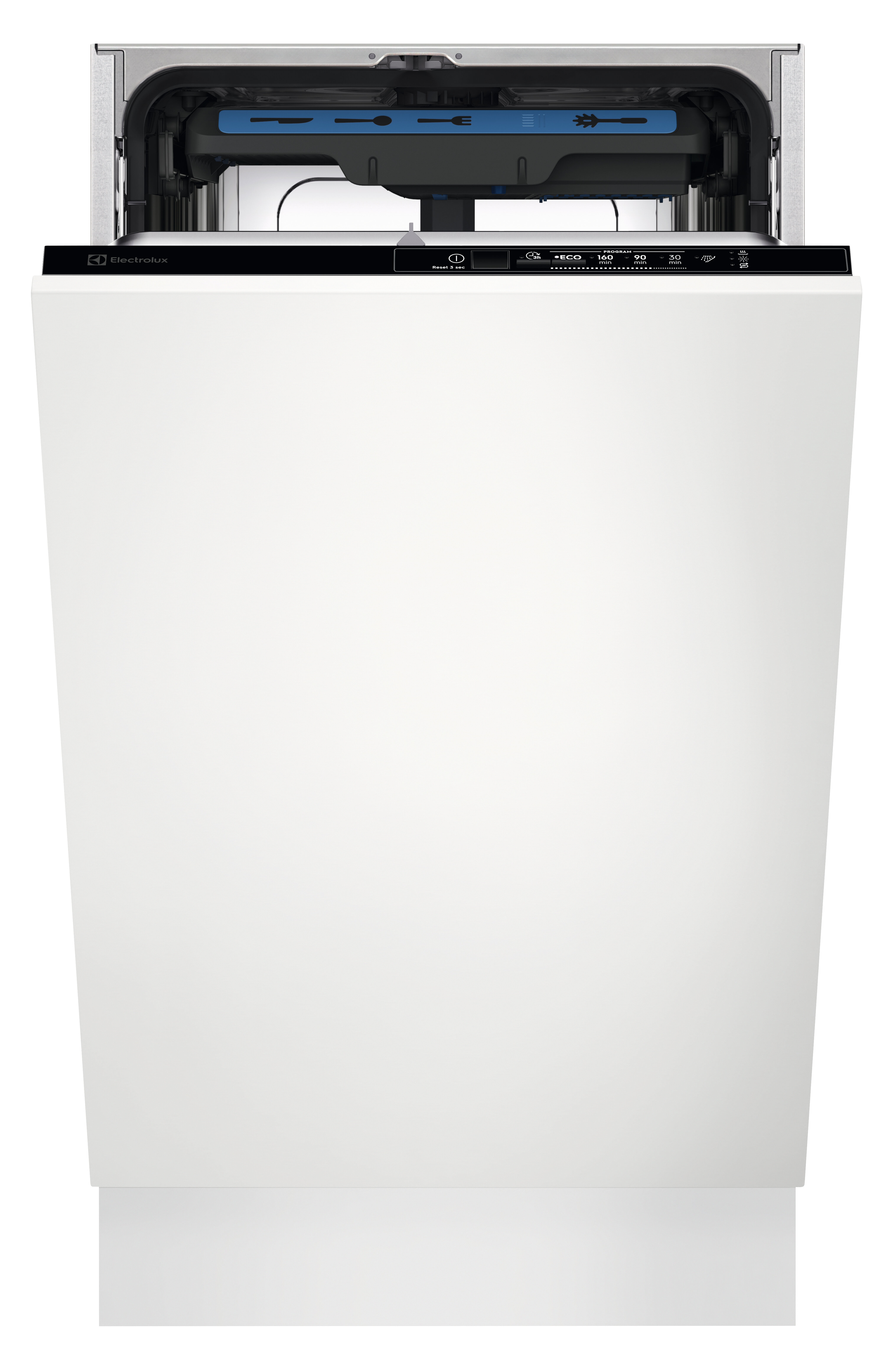 Electrolux Встраиваемые посудомоечные машины ELECTROLUX/ Встраиваемая узкая посудомоечная машина, без фасада, сенсорное управление Quick Select 1, трехцифровой дисплей, 10 комплектов, 5 программ + 3 к