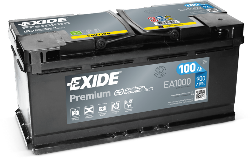 Аккумулятор автомобильный Exide Premium EA 1000 6СТ-100 обр. 353x175x190