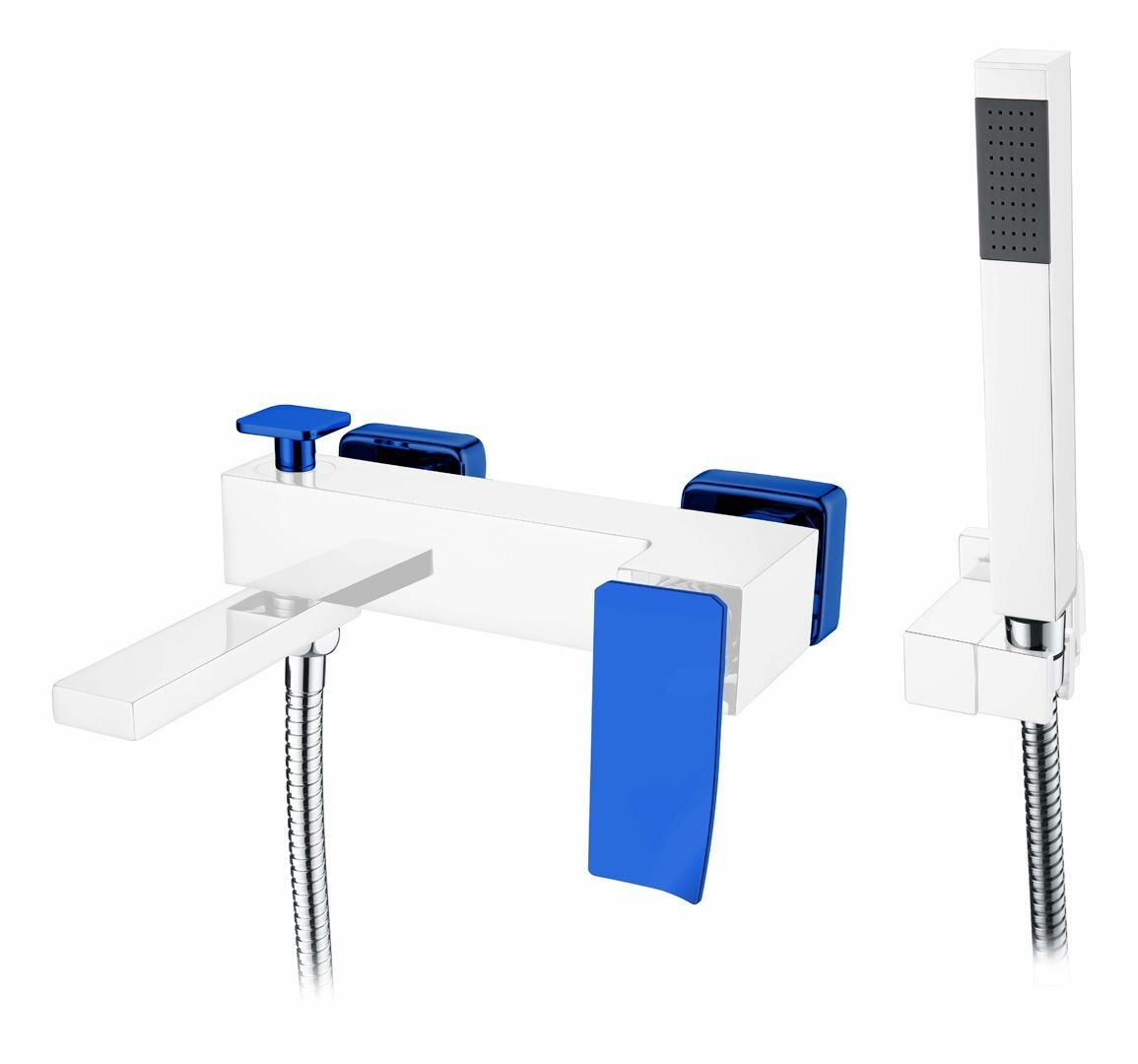 Смеситель Boheme Q 143-CRBlue.2 для ванны с душем, chrome blue.2
