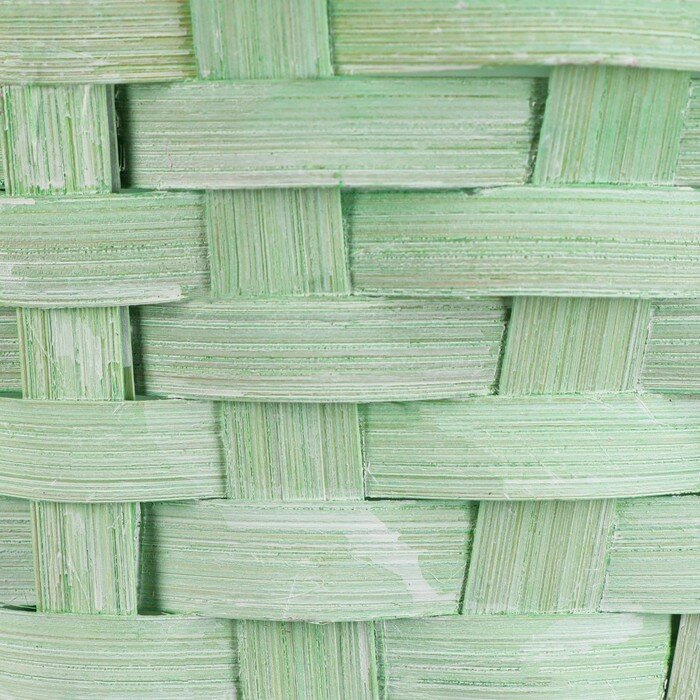 Корзина плетеная 19х9/32 см, светло-зеленый, бамбук (1шт.) - фотография № 4