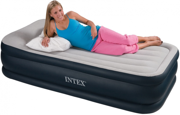 Кровать надувная со встроенным насосом Intex Deluxe Pillow Rest 99*191*42см 64132