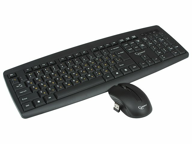 Комплект клавиатура + мышь Gembird Комплект клавиатура + мышь Gembird KBS-8000, беспров., черный (USB) (ret)