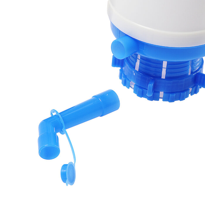 Помпа для воды, механическая, средняя, под бутыль от 11 до 19 л, голубая - фотография № 5