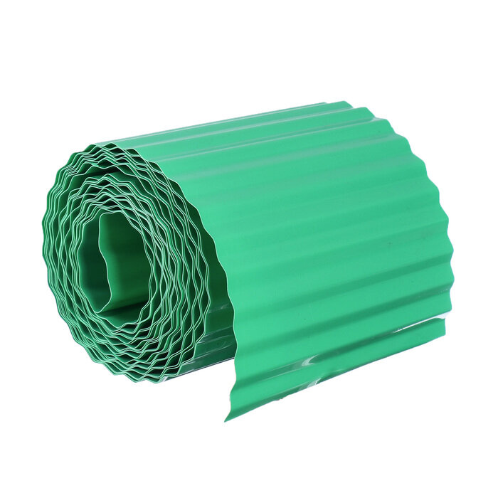 Greengo Лента бордюрная, 0.2 × 9 м, толщина 0.6 мм, пластиковая, гофра, зелёная - фотография № 1