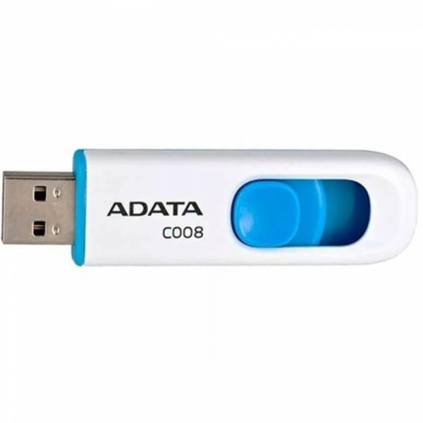 16GB ADATA C008 USB Flash [AC008-16G-RWE] USB 2.0, White/Blue, RTL (609642)