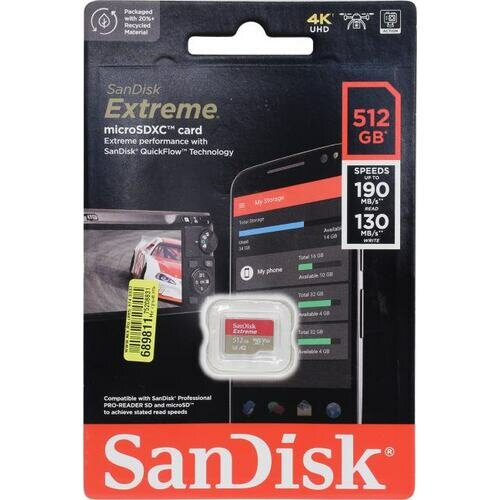 Карта памяти SanDisk Extreme microSDXC Class 10 UHS Class 3 V30 A2