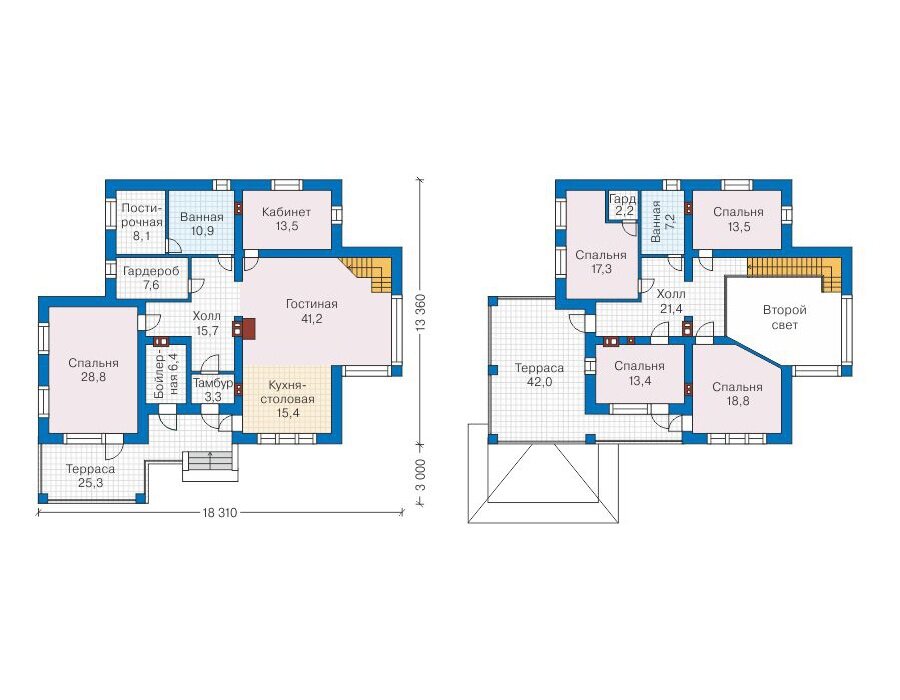 Проект дома Plans-58-09 (246 кв.м, газобетон) - фотография № 3