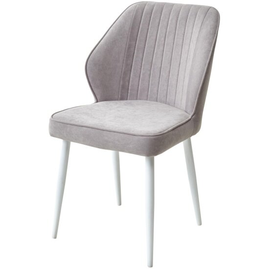 фото Стул M-city VENA, цвет B22 Серый, велюр/ Белый каркас М-City