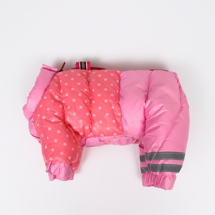 Комбинезон для собак "Горошек", размер 18 (ДС 31, ОГ 46, ОШ 38 см), розовый - фотография № 10