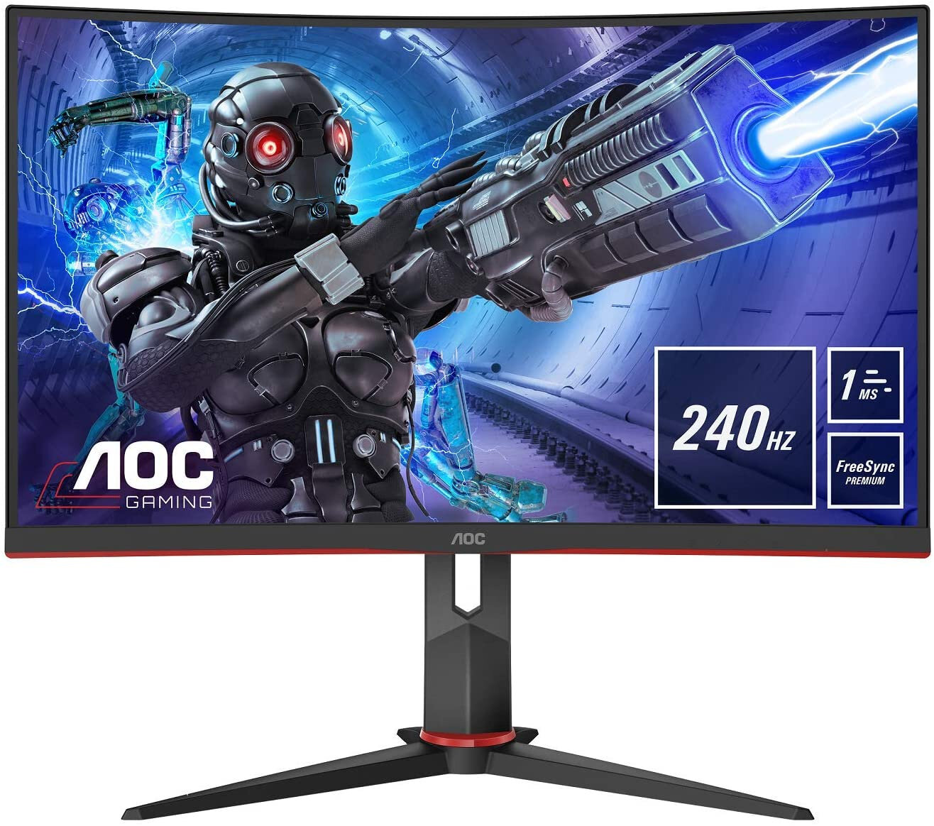 Монитор 31.5" AOC C32G2ZE/BK VA black/red (VA,1920x1080,240Hz,1ms)